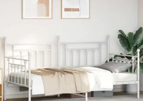 Cadru de zi Alb 100x200 cm Oțel - 5/5