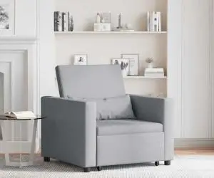 vidaXL Sofă convertibilă 3 în 1 gri deschis