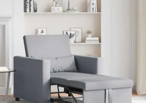 Sofă convertibilă 3 în 1 gri deschis - 3/5