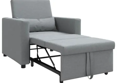 Sofă convertibilă 3 în 1 gri deschis - 4/5