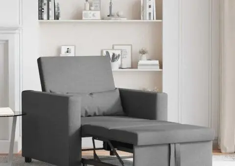 fotoliu convertible 3 în 1 gri închis - 3/5