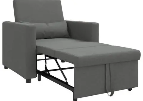 fotoliu convertible 3 în 1 gri închis - 4/5