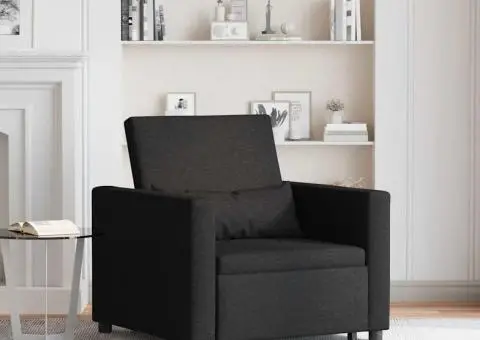 Sofă Convertible 3 în 1 Fotoliu Singur Negru - 1/5