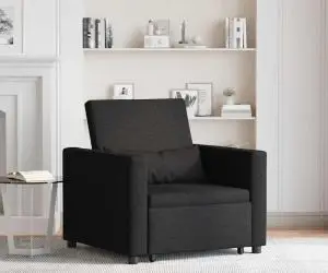 vidaXL Sofă Convertible 3 în 1 Fotoliu Singur Negru