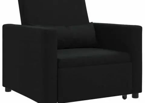 Sofă Convertible 3 în 1 Fotoliu Singur Negru - 2/5