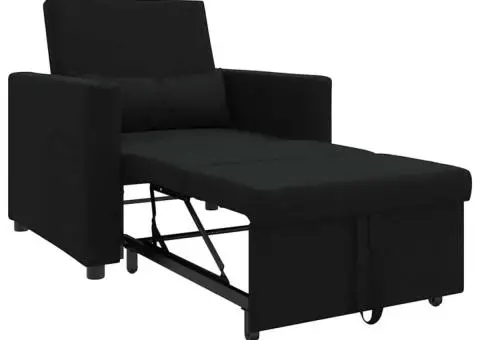 Sofă Convertible 3 în 1 Fotoliu Singur Negru - 4/5