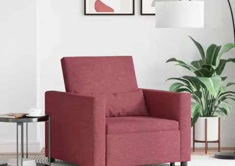 Sofa pat 3 în 1 convertibil din țesătură bordou - 1/5