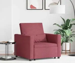 vidaXL Sofa pat 3 în 1 convertibil din țesătură bordou