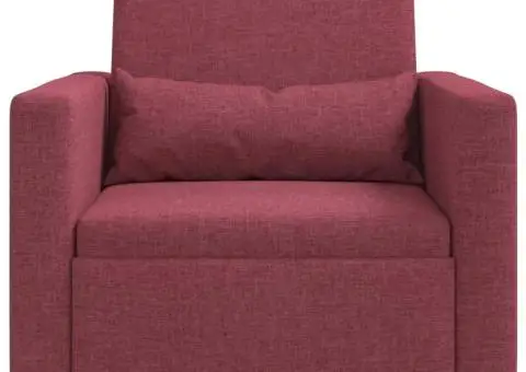 Sofa pat 3 în 1 convertibil din țesătură bordou - 5/5