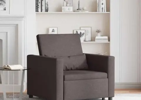 3-in-1 Fotoliu Pat Convertible Maro Închis Țesătură - 1/5