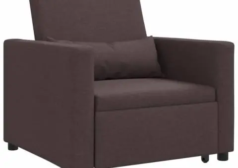 3-in-1 Fotoliu Pat Convertible Maro Închis Țesătură - 2/5