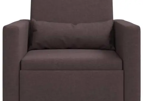 3-in-1 Fotoliu Pat Convertible Maro Închis Țesătură - 5/5