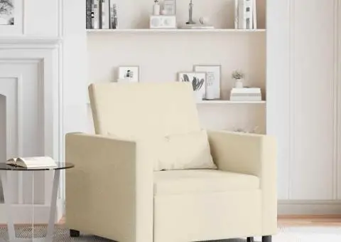 Fotoliu 3 în 1 Convertible Crem Țesătură - 1/5