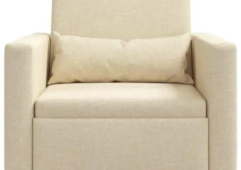 Fotoliu 3 în 1 Convertible Crem Țesătură - 5/5