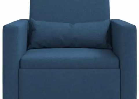 Canapea Pat 3 În 1 Convertible Albastru Țesătură - 5/5