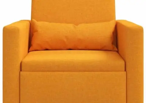 Fotoliu Pat Convertible 3-în-1 Galben Textilî Închis - 5/5