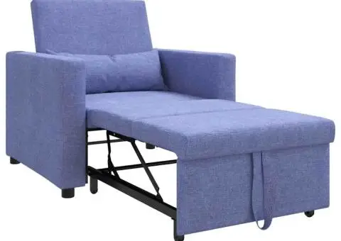 Fotoliu 3 în 1 Convertible Albastru Jeans - 4/5