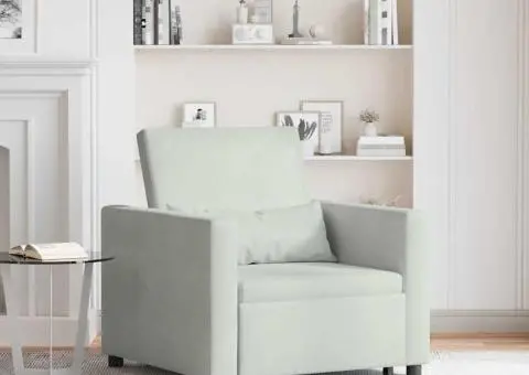 Fotoliu pat 3 în 1 convertibil Gri deschis Catifea - 1/5