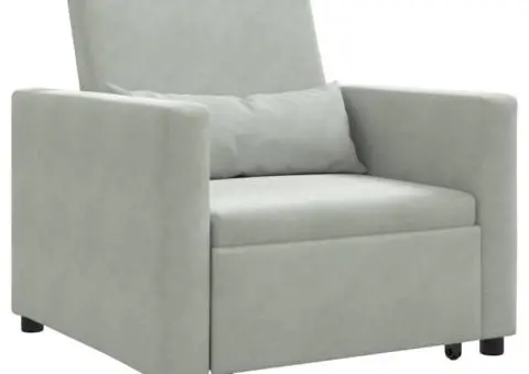 Fotoliu pat 3 în 1 convertibil Gri deschis Catifea - 2/5