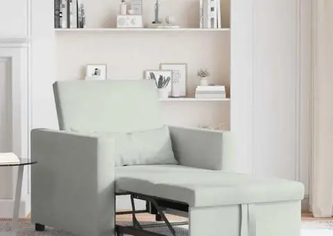 Fotoliu pat 3 în 1 convertibil Gri deschis Catifea - 3/5