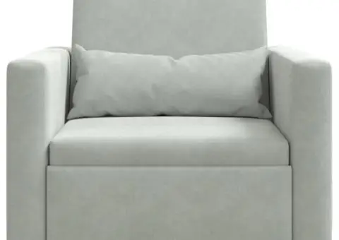 Fotoliu pat 3 în 1 convertibil Gri deschis Catifea - 5/5