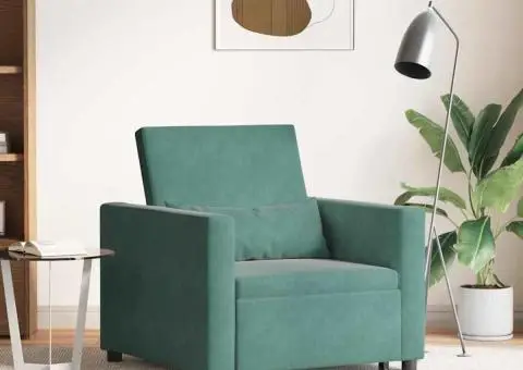 Canapea Pat 3 în 1 Convertibilă Verde Închis Catifea