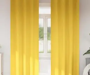 vidaXL Perdele cu perdele 2 pcs galben muștar 260 x 140 cm Poliester