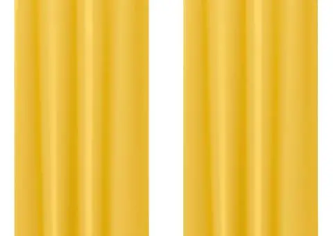 Perdele cu perdele 2 pcs galben muștar 260 x 140 cm Poliester - 2/5