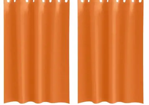 Perdele 2 pcs Portocaliu intens 175 x 140 cm Poliester - 2/5