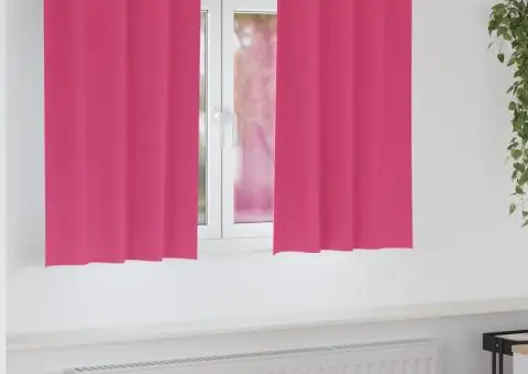 Perdele cu perdele 2 pcs Roz intens 140 x 140 cm Poliester - 1/5