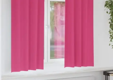 Perdele cu perdele 2 pcs Roz intens 175 x 140 cm Poliester - 1/5
