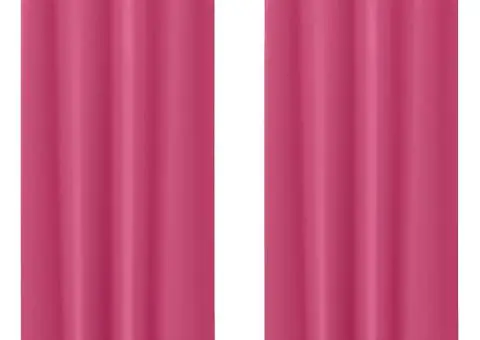 Perdele cu perdele 2 pcs Roz intens 225 x 140 cm Poliester - 2/5