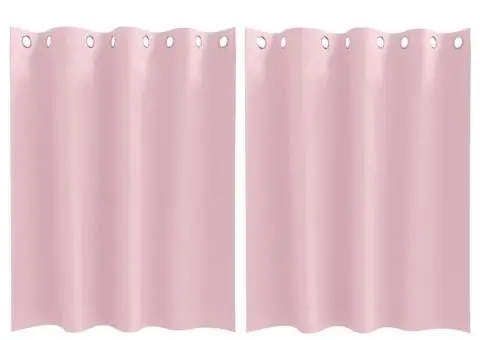 Perdele cu perdele 2 pcs Roz bebeluș 140 x 140 cm Poliester - 2/5