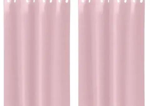 Perdele cu perdele 2 pcs Roz bebeluș 175 x 140 cm Poliester - 2/5