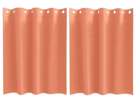 Perdele cu perdele 2 pcs Terracota 140 x 140 cm Poliester - 2/5