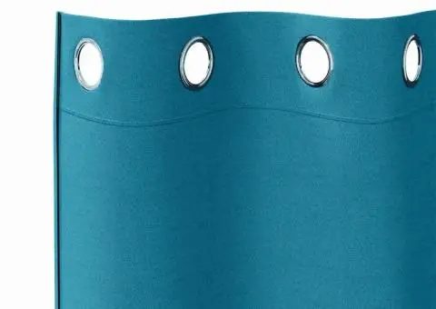 Perdele cu perdele 2 pcs Turcoaz 175 x 140 cm Poliester - 4/5