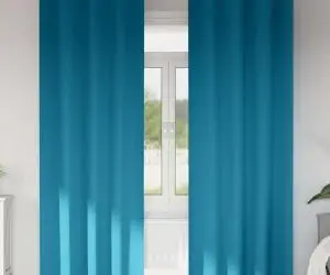 vidaXL Perdele cu perdele 2 pcs Turcoaz 245 x 140 cm Poliester
