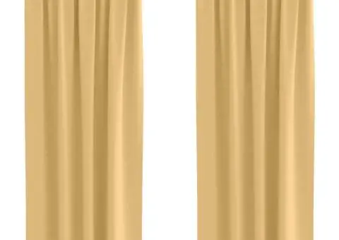 Perdele cu perdele 2 pcs Bej 225 x 140 cm Poliester - 2/5