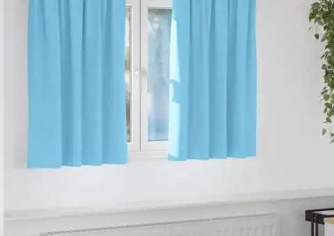 Perdele 2 pcs Albastru deschis 140 x 140 cm Poliester - 1/5