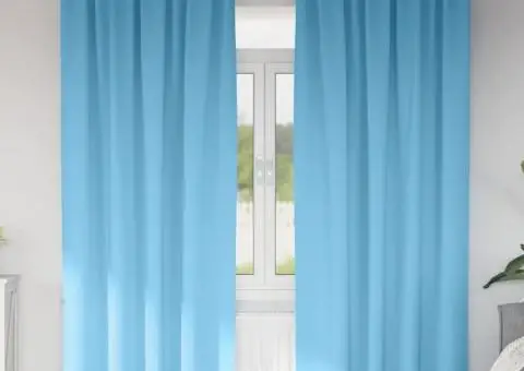 Perdele 2 pcs Albastru deschis 225 x 140 cm Poliester - 1/5