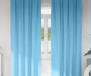 vidaXL Perdele 2 pcs Albastru deschis 225 x 140 cm Poliester