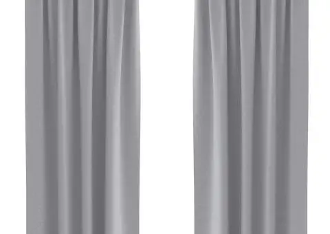 Perdele cu perdele 2 pcs Gri deschis 260 x 140 cm Poliester - 2/5