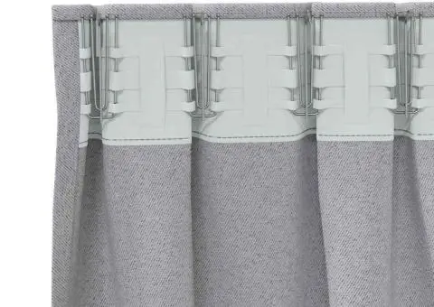 Perdele cu perdele 2 pcs Gri deschis 260 x 140 cm Poliester - 4/5