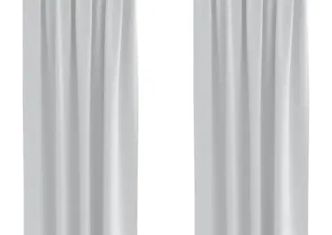 Perdele cu perdele 2 pcs Gri deschis 260 x 140 cm Poliester - 2/5