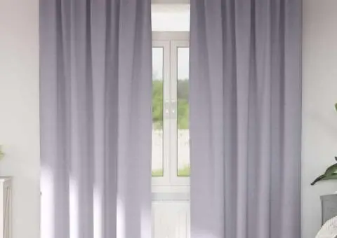 Perdele cu perdele 2 pcs Gri metalic 260 x 140 cm Poliester - 1/5