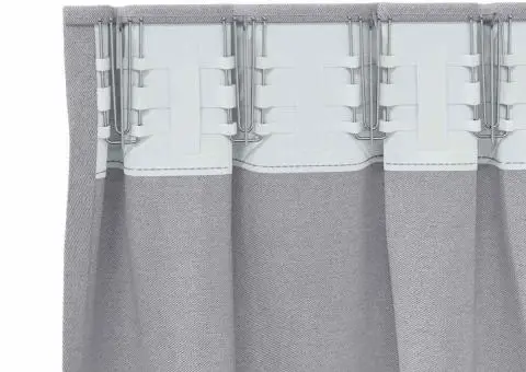 Perdele cu perdele 2 pcs Gri metalic 260 x 140 cm Poliester - 4/5