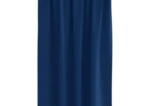 Perdele cu perdele 2 pcs Albastru închis 140 x 140 cm Poliester - 3/5