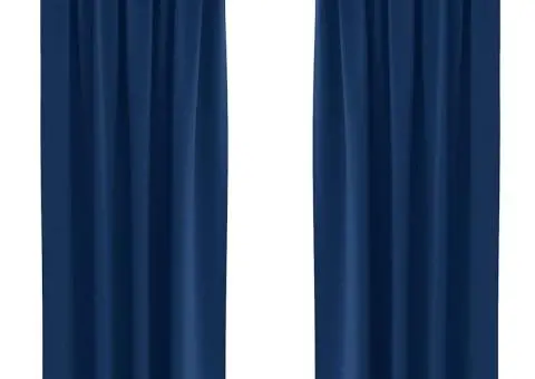 Perdele cu perdele 2 pcs Albastru închis 245 x 140 cm Poliester - 2/5