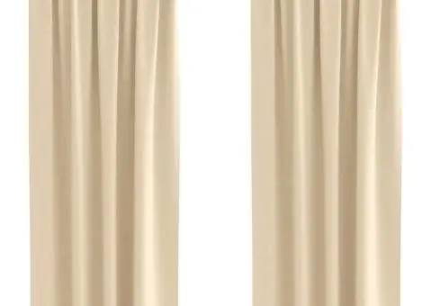 Perdele cu perdele 2 pcs Crem 245 x 140 cm Poliester - 2/5