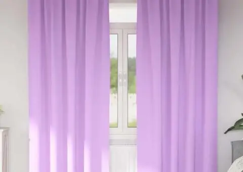 Perdele cu perdele 2 pcs Violet 260 x 140 cm Poliester - 1/5